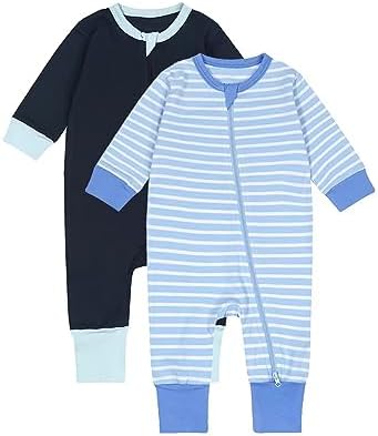 Teach Leanbh/пижамы из двух предметов для маленьких мальчиков и девочек, хлопковый комбинезон без ног с двусторонней молнией и длинными рукавами для сна и игр Teach Leanbh