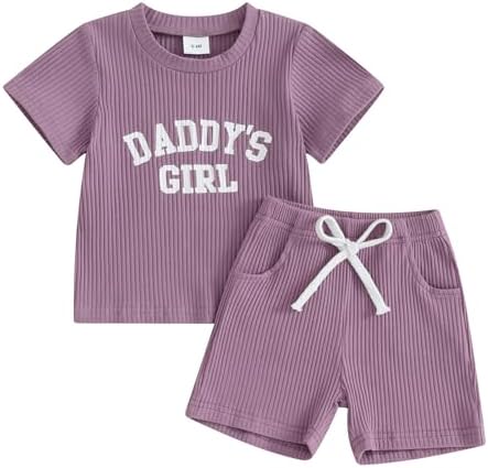CREAIRY комплект из 2 предметов для новорожденных девочек, трикотажная футболка с короткими рукавами для папиной девочки, топы, шорты, штаны, комплект летней одежды для малышей CREAIRY