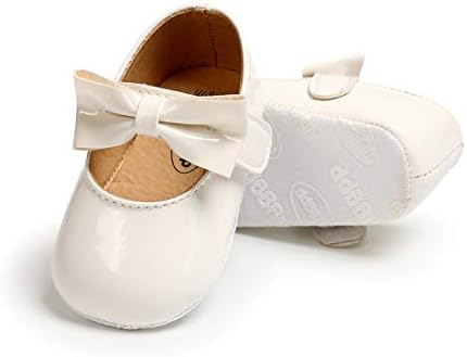 KIDSUN Infant Baby Girls Mary Jane Shoes Non-Slip Rubber Sole Ballet Slippers Princess Dress Wedding Shoes Newborn Crib Shoes First Walkers Shoes KIDSUN