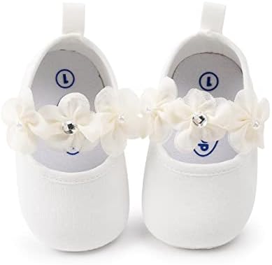 KIDSUN Infant Baby Girls Mary Jane Shoes Non-Slip Rubber Sole Ballet Slippers Princess Dress Wedding Shoes Newborn Crib Shoes First Walkers Shoes KIDSUN