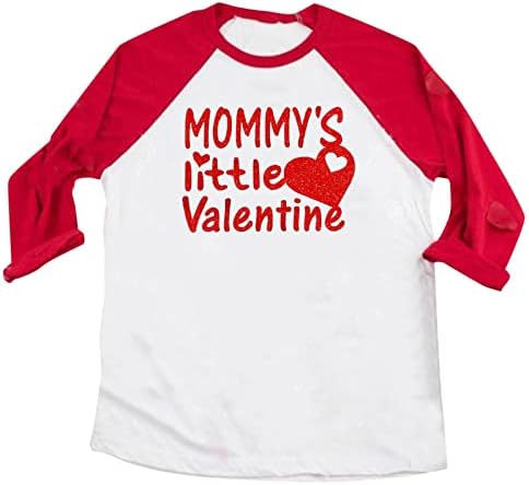 TBUIALL Детская футболка на День святого Валентина для маленьких девочек и мальчиков, блузка с буквенным принтом в виде сердца, большой размер для маленьких девочек на день Святого Валентина TBUIALL