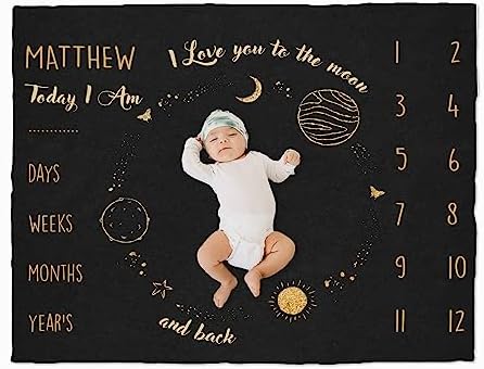 Personalized Baby Monthly Milestone Blanket Boy Dinosaur Neutral Newborn Month Blanket for Boy Baby Shower Idea Gift Newborn Monthly Blanket Growth Chart Fathers Day Ideas Custom