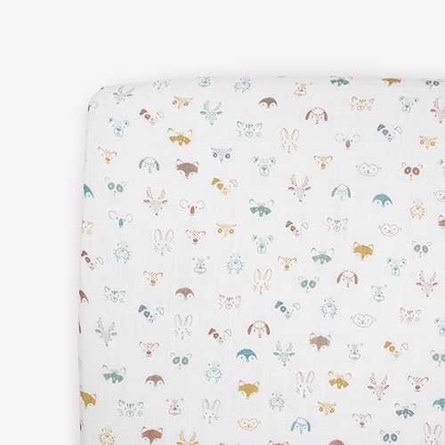 Little Unicorn Cotton Muslin Fitted Crib Sheet | Super Soft | Sized for Standard Baby Crib Mattress & Toddler Bed | Cozy Bedding Sheet for Boys and Girls | Machine Washable | 52” x 28” x 6” Little Unicorn