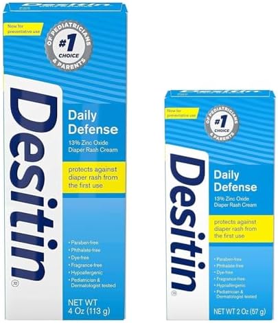 Крем от опрелостей Desitin Daily Defense с оксидом цинка, пакетная упаковка по 4 и 2 унции Comfort Axis
