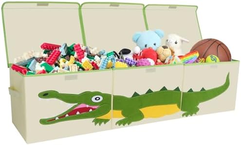 ASKETAM Kid, большая коробка для игрушек с динозаврами для мальчиков и девочек, милая корзина для хранения игрушек для малышей с крышкой, корзина-органайзер для декора детской комнаты (синяя) ASKETAM