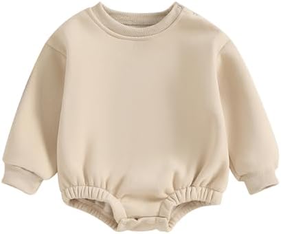 Флисовый свитшот для маленьких мальчиков и девочек, однотонный свитер с длинными рукавами, теплая осенне-зимняя одежда Doqcey