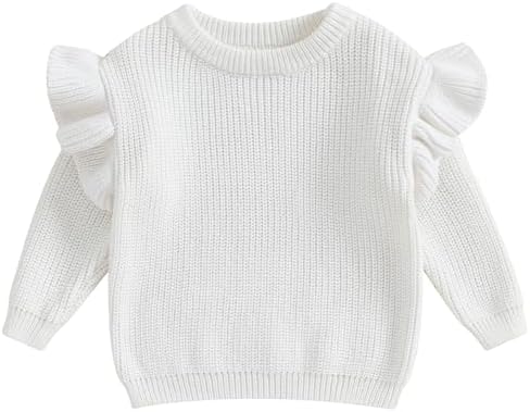 Mubineo, зимняя одежда для маленьких девочек, базовый однотонный милый свитер с рюшами, пуловер для малышей, свитера с длинными рукавами для новорожденных Mubineo