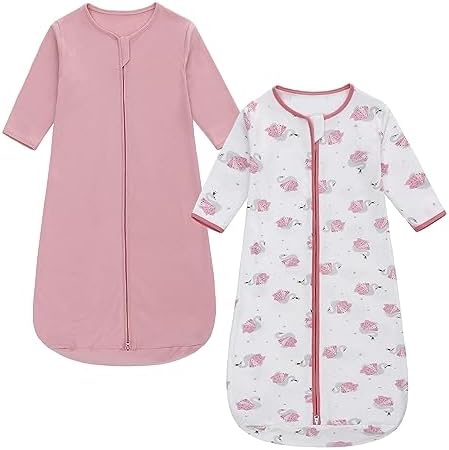 2 шт. детский спальный мешок, детское носимое одеяло из 100% хлопка, спальный мешок с длинными рукавами для малышей 0-18 месяцев Miracle Baby