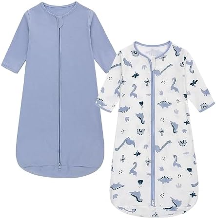 2 шт. детский спальный мешок, детское носимое одеяло из 100% хлопка, спальный мешок с длинными рукавами для малышей 0-18 месяцев Miracle Baby
