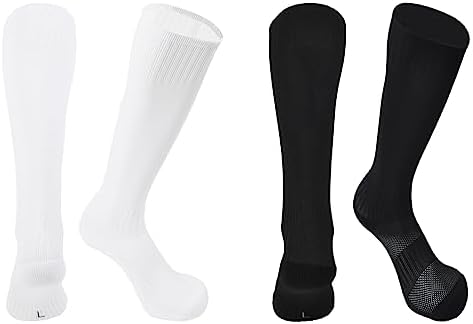 hakugoo Kids Soccer Socks Baseball Socks with Cushioned Sole Knee High Socks for Youth Boys Girls 2 Pairs Hakugoo