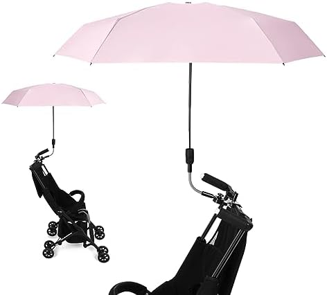 Коляска Nakazawa Umbrella Baby Umbrella, солнцезащитный козырек с клипсой, коляска-зонтик с регулируемым зонтиком для коляски, максимальная защита для вашего малыша (розовый) Nakazawa