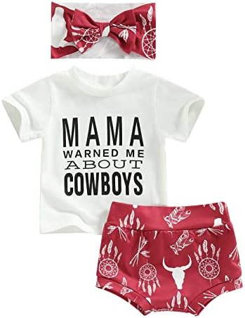 Одежда для маленьких девочек, летняя футболка с короткими рукавами с буквенным принтом и шорты с принтом головы коровы, комплект с повязкой на голову MA&BABY