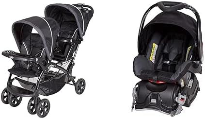 Двойная коляска Baby Trend Sit and Stand, детское автокресло Onyx & Ez Flex-Loc 30, Boulder Baby Trend