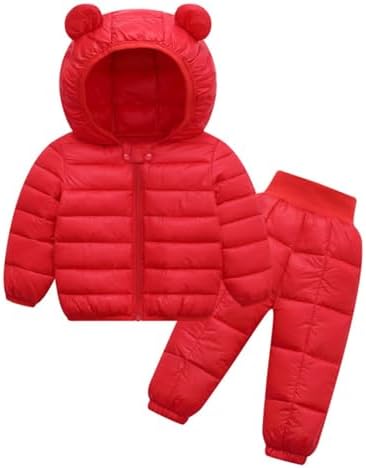 Kaerm детский зимний зимний комбинезон, куртка-пуховик для мальчиков и девочек, толстовка с длинными рукавами, легкое пуховое пальто и брюки Kaerm
