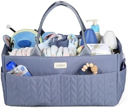 Органайзер для детских подгузников SEWBOO, сумка для подгузников для новорожденных, необходимые предметы, водостойкая, большая вместительная сумка-сумка из дибумаги для женщин и девочек (пыльная роза) SEWBOO