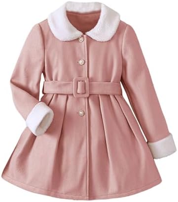 RNTOP Kids Girl Fall Winter Clothes Toddler Baby Girl Coat Fleece Long Sleeve Dress Coat with Hat Set Fashion Xmas RNTOP