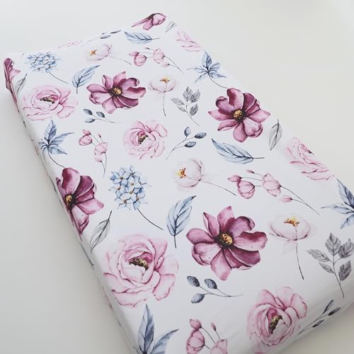 Honey Lemonade - Baby Infant Changing Pad Cover Pad Liner Ultra Soft Breathable Changing Table Cover Boy Girl Neutral (Purple & Blush Floral) Honey Lemonade