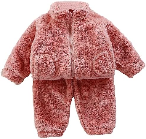 UVIPC флисовые штаны для малышей, комплект из топа и пуловера, зимний теплый свитер, штаны, комплект из 2 предметов с медвежонком, теплая одежда с капюшоном UVIPC