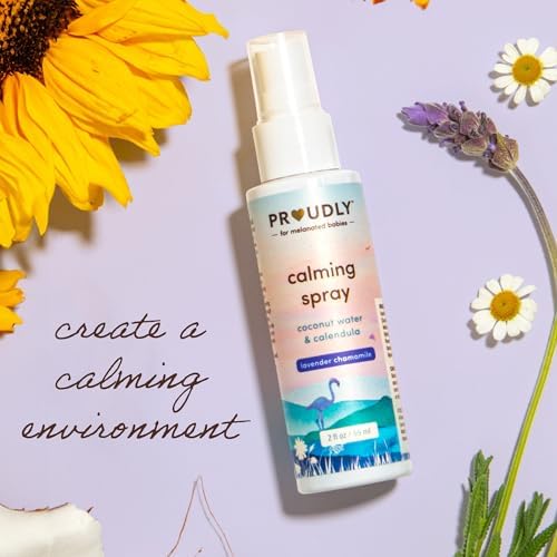 PROUDLY Calming Spray - Lavender Chamomile Deep Sleep Pillow Spray - Natural Sleep Spray for Kids with Coconut Water, Calendula & Sunflower Seed Oil - Gentle on Baby Skin - 4 Oz PROUDLY