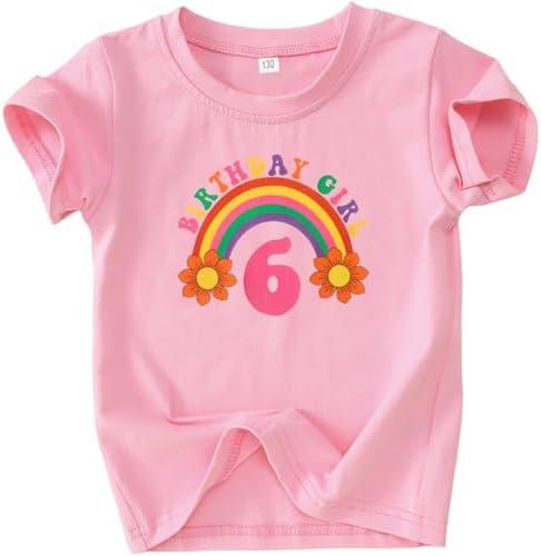 SOFEON 6th Радуга, рубашки для девочек на день рождения, наряды на день рождения для маленьких девочек, футболки, подарки, топы для вечеринок, 6 лет SOFEON