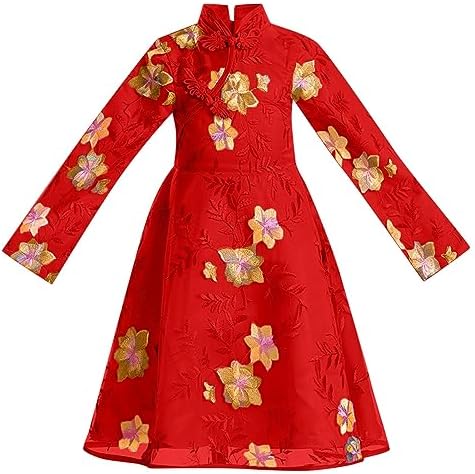 Новогоднее платье для девочек, детские платья Ханфу для маленьких девочек, сказочные платья Ханфу, костюм Тан с вышивкой для выступлений Qwent