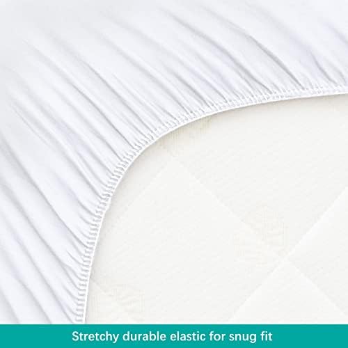 Cradle Bassinet Mattress Pad Cover, 2 Pack, for 36" × 18" Standard Cradle Mattress, Ultra Soft Microfiber Surface and Extra Waterproof Layer, Washer & Dryer Friendly Biloban