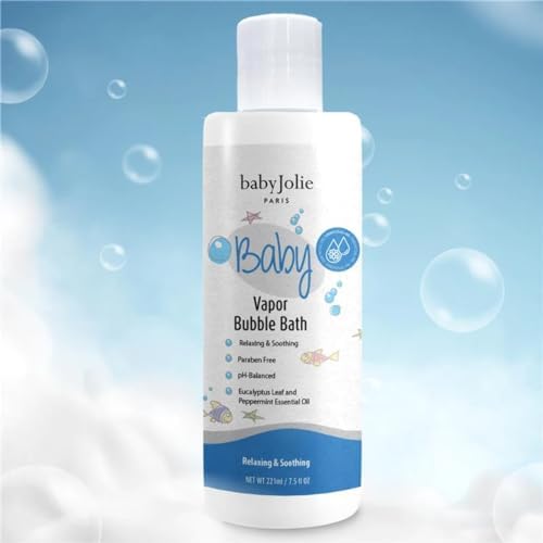 Baby Jolie Vapor Bubble Bath - Baby & Kids Bathing Aromatherapy for Stuffy Nose and Cough Relief, Made with Eucalyptus and Peppermint Extract, Natural Essential Oils, 7.5 oz Baby Jolie