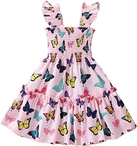 RETSUGO/платья для маленьких девочек, повседневное платье с развевающимися рукавами для дня рождения, летний сарафан для малышей, От 1 до 8 лет RETSUGO