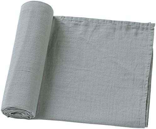 POMISO Muslin Swaddle Blankets for Boys and Girls, Soft Cotton Baby Swaddle Blankets for Unisex, 47 X 47 inches Muslin Swaddles, 4 Pack Leaves & Warmth Colors POMISO