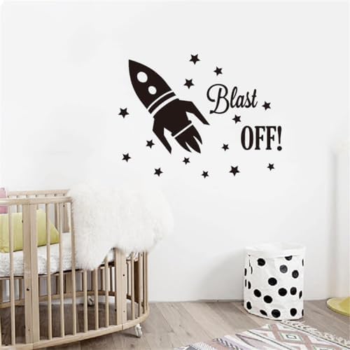 Dream Big Little One — винтажные наклейки на стену в виде самолета | Детский декор | вдохновляющие наклейки с цитатами | Размер оформления комнаты в стиле путешествия, размер 23 x 13 дюймов (самолет Black-JZY176-Clouc) ANFRJJI