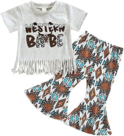 Kayotuas/одежда с расклешенным низом для маленьких девочек, милая футболка с короткими рукавами и буквенным принтом, расклешенные брюки с цветочным принтом, одежда для младенцев в стиле бохо Kayotuas