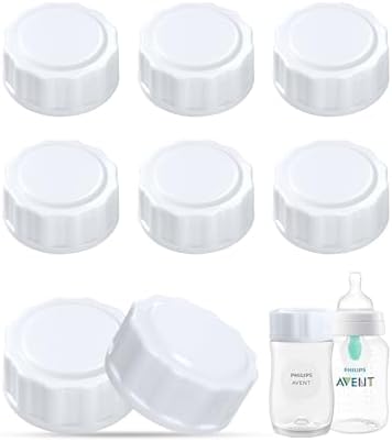 Travel and Storage Bottle Caps Compatible with Avent Baby Bottles, Bottle Lids Replacement, 8 Count XUNICUTE