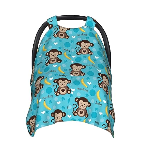 AuHomea Cute Farm Animals Cartoon Baby Car Seat Canopy and Nursing Cover for Breastfeeding Multi-Use Cover Lightweight Infant Stretchy Carrier Carseat Winter Cover for Newborn Girls Boys AuHomea