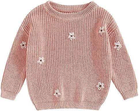 Mubineo, зимняя одежда для маленьких девочек, милый свитер с цветочным принтом, пуловер с круглым вырезом, вязаные свитера с длинными рукавами для новорожденных Mubineo