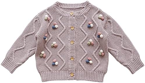 Вязаный кардиган для маленьких девочек, свитер, вязаный крючком кардиган на пуговицах, топы, пальто, верхняя одежда для малышей Chengchuang