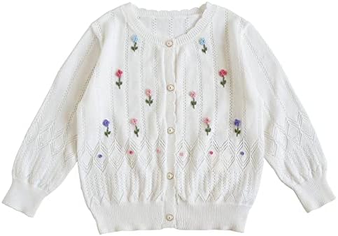 Вязаный кардиган для маленьких девочек, свитер, вязаный крючком кардиган на пуговицах, топы, пальто, верхняя одежда для малышей Chengchuang
