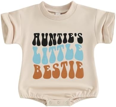 Amiblvowa Aunties Little Bestie, детская одежда для девочек и мальчиков, свитшот большого размера с короткими рукавами, комбинезон, футболка, боди, наряд Amiblvowa