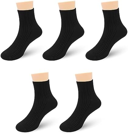SERISIMPLE, бамбуковые эластичные детские школьные носки до щиколотки, дышащие носки для мальчиков и девочек, 5 пар SERISIMPLE