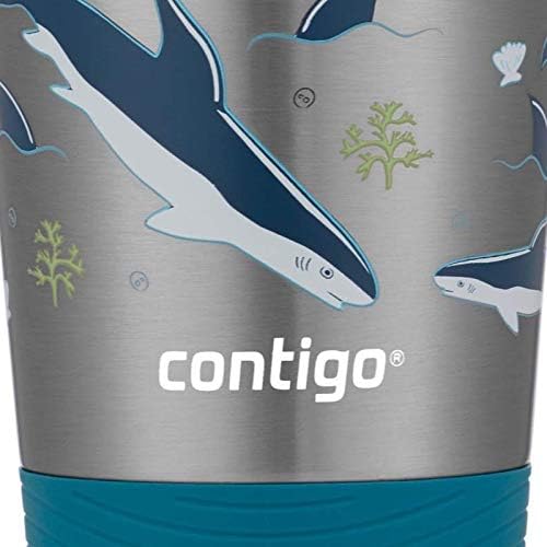Детский стакан Contigo с защитой от проливания, герметичной крышкой и соломинкой, из нержавеющей стали с вакуумной изоляцией на 12 унций и детский стакан на 14 унций с соломинкой и пластиком, не содержащим BPA Contigo