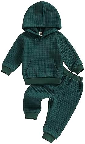 KOSUSANILL Одежда для маленьких девочек и мальчиков 6, 12, 18, 24 месяцев, От 2 до 3 лет, 4 лет, однотонные штаны с капюшоном и длинными рукавами, осенне-зимняя одежда KOSUSANILL