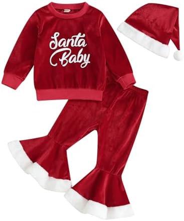 Maemukilabe/осенне-зимняя одежда для маленьких мальчиков и девочек, флисовый пуловер с длинными рукавами из шерпы, комплект из 3 предметов, рождественская одежда Maemukilabe