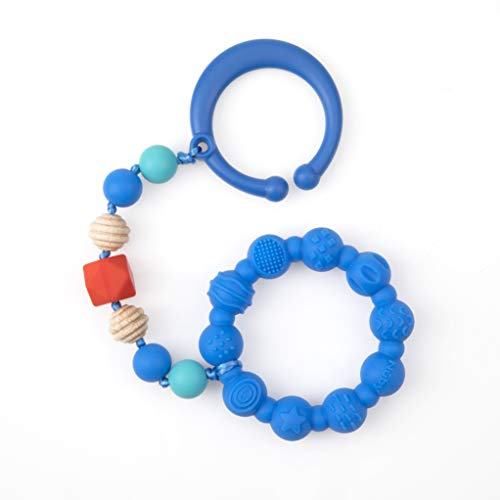 Мягкое силиконовое кольцо-прорезыватель Nuby Tagalong (голубой цвет) NUBY