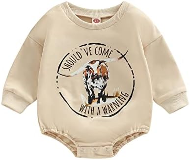 MAINESAKA, ковбойская одежда в стиле вестерн для новорожденных, свитшот для маленьких девочек и мальчиков, комбинезон, боди с длинными рукавами и принтом коровы, осенние наряды MAINESAKA