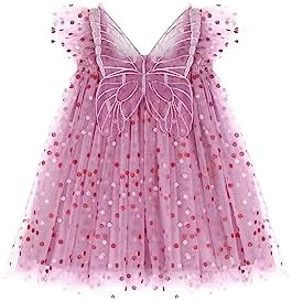 Тюлевое платье Miipat для маленьких девочек, платье-пачка без рукавов с цветочным принтом и бабочкой, платья принцессы для дня рождения для маленьких девочек Miipat