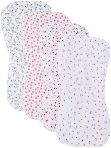 Sleepyturtle, 4 комплекта салфеток для отрыжки для новорожденных, салфетки для отрыжки унисекс для новорожденных, мягкий и впитывающий муслиновый хлопок, большой размер для новорожденных, (узор цвета хаки) Sleepyturtle