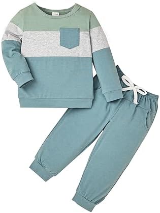 KAFIREN осенне-зимняя одежда для маленьких мальчиков, наряды для маленьких мальчиков, лоскутный свитшот с длинными рукавами, топы, штаны, 2 предмета, От 12 месяцев до 5 лет KAFIREN