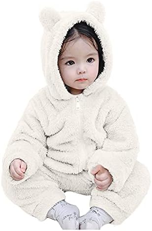 Пальто Lykmera для маленьких девочек, новорожденных мальчиков и девочек, комбинезон с капюшоном и медвежьими ушками, флисовый комбинезон, пальто, зимняя куртка для девочек Lykmera