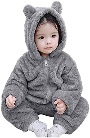 Пальто Lykmera для маленьких девочек, новорожденных мальчиков и девочек, комбинезон с капюшоном и медвежьими ушками, флисовый комбинезон, пальто, зимняя куртка для девочек Lykmera