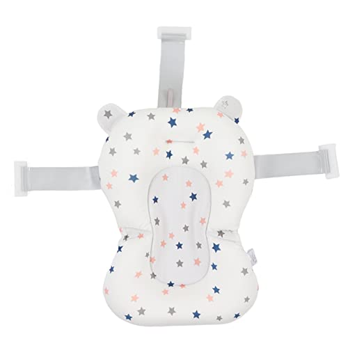Подушка сиденья для детской ванночки, складная регулируемая подставка для детской ванночки для новорожденных (белые звезды) Детская ванночка VGEBY