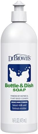 Dr. Brown's Bottle & Dish Soap for Baby Bottles and Baby Accessories, Plant-Derived, Fragrance-Free (Pack of 3) Dr. Brown's